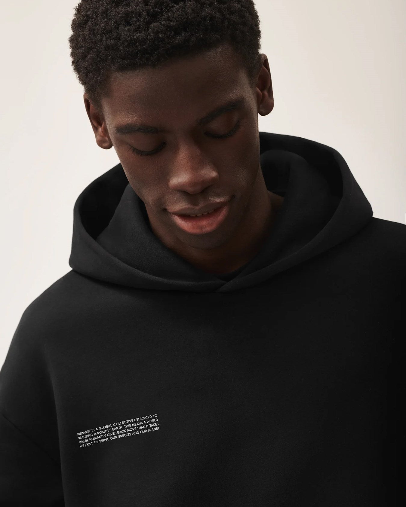 Siyah Unisex Kapüşonlu Nature Concept Baskılı Oversize Hoodie Sweatshirt
