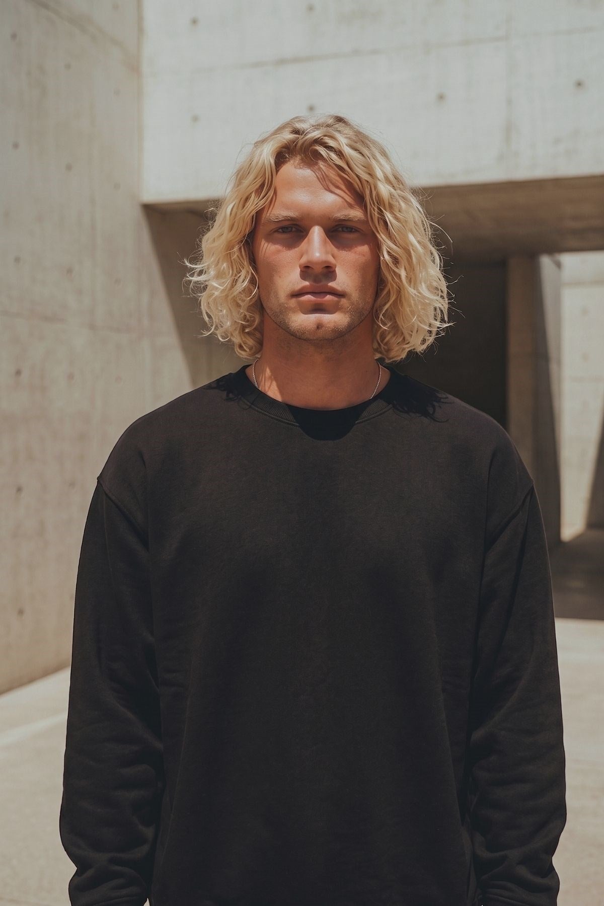 Erkek Oversize Sweatshirt Abyss Baskılı Siyah – Bisiklet Yaka, 3 İplik Şardonlu Polar