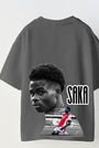 Euro 2024'ün Genç Yıldızları Saka Baskılı Füme Çocuk T-shirt
