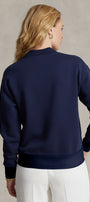 Kadın Oversize Sweatshirt Regatta Bear Baskılı Lacivert – Bisiklet Yaka, 3 İplik Şardonlu