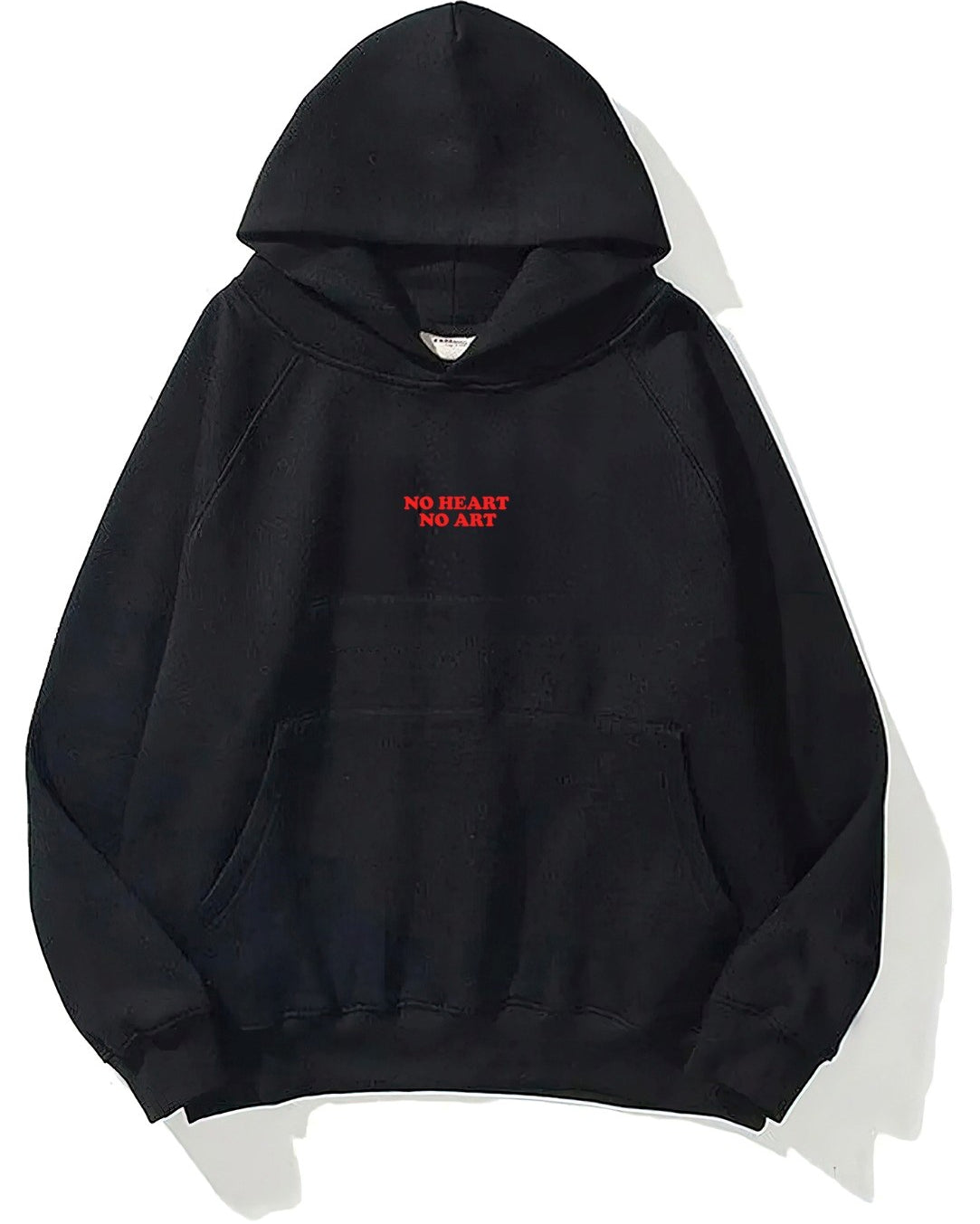 Kapüşonlu İçi Polar No Heart No Art Baskılı Siyah Unisex Hoodie Sweatshirt
