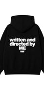 Kadın Oversize Hoodie Written & Directed Baskılı Siyah – Kapüşonlu, Sırt Baskılı, 3 İplik