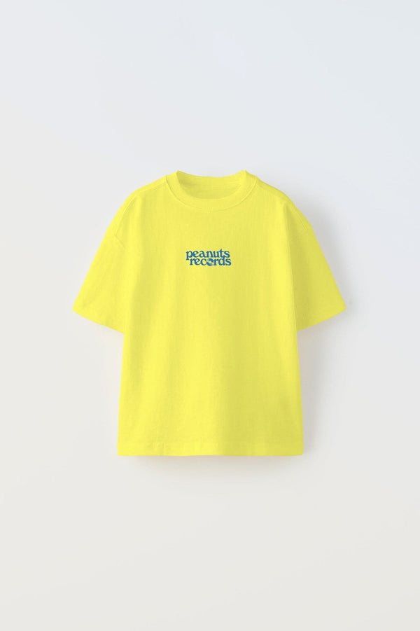 Peanuts Records Baskılı Sarı Erkek Çocuk T-shirt