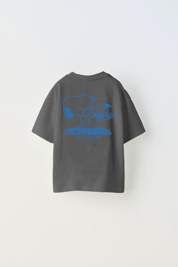 Peanuts Records Baskılı Füme Kız Çocuk T-shirt 