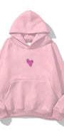 Kapüşonlu İçi Polar No Fear Baskılı Pembe Unisex Oversize Hoodie Sweatshirt