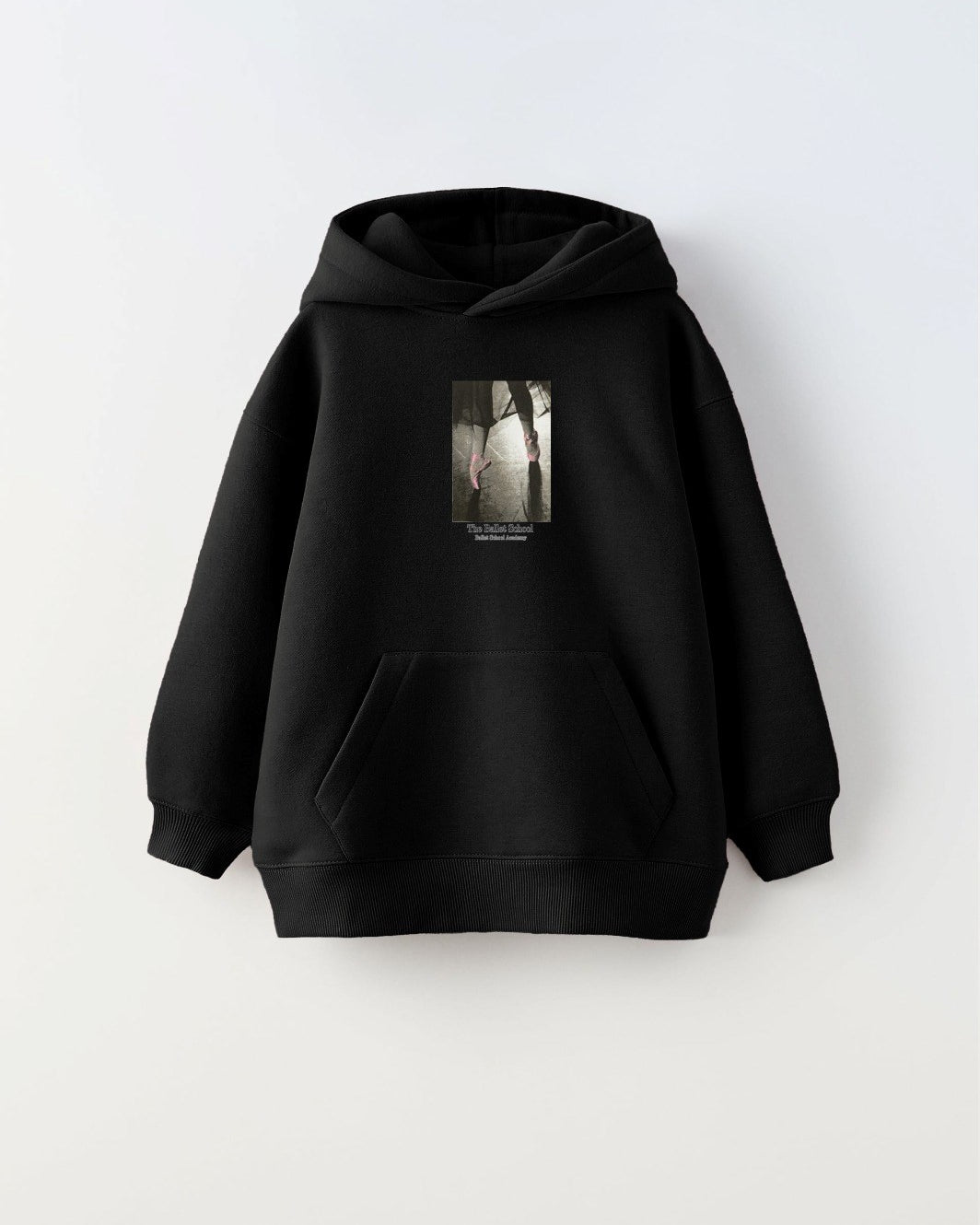 Kapüşonlu İçi Polar The Ballet School Baskılı Siyah Unisex Çocuk Hoodie Sweatshirt
