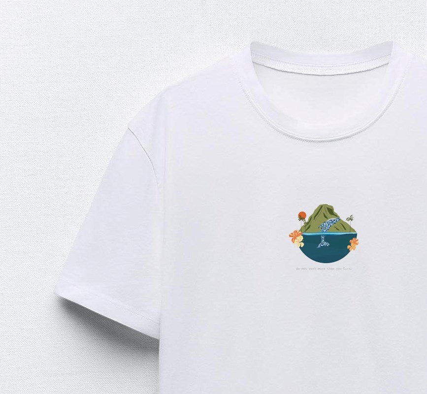 Do Not Work More Thank You Line Baskılı Beyaz Kadın T-shirt
