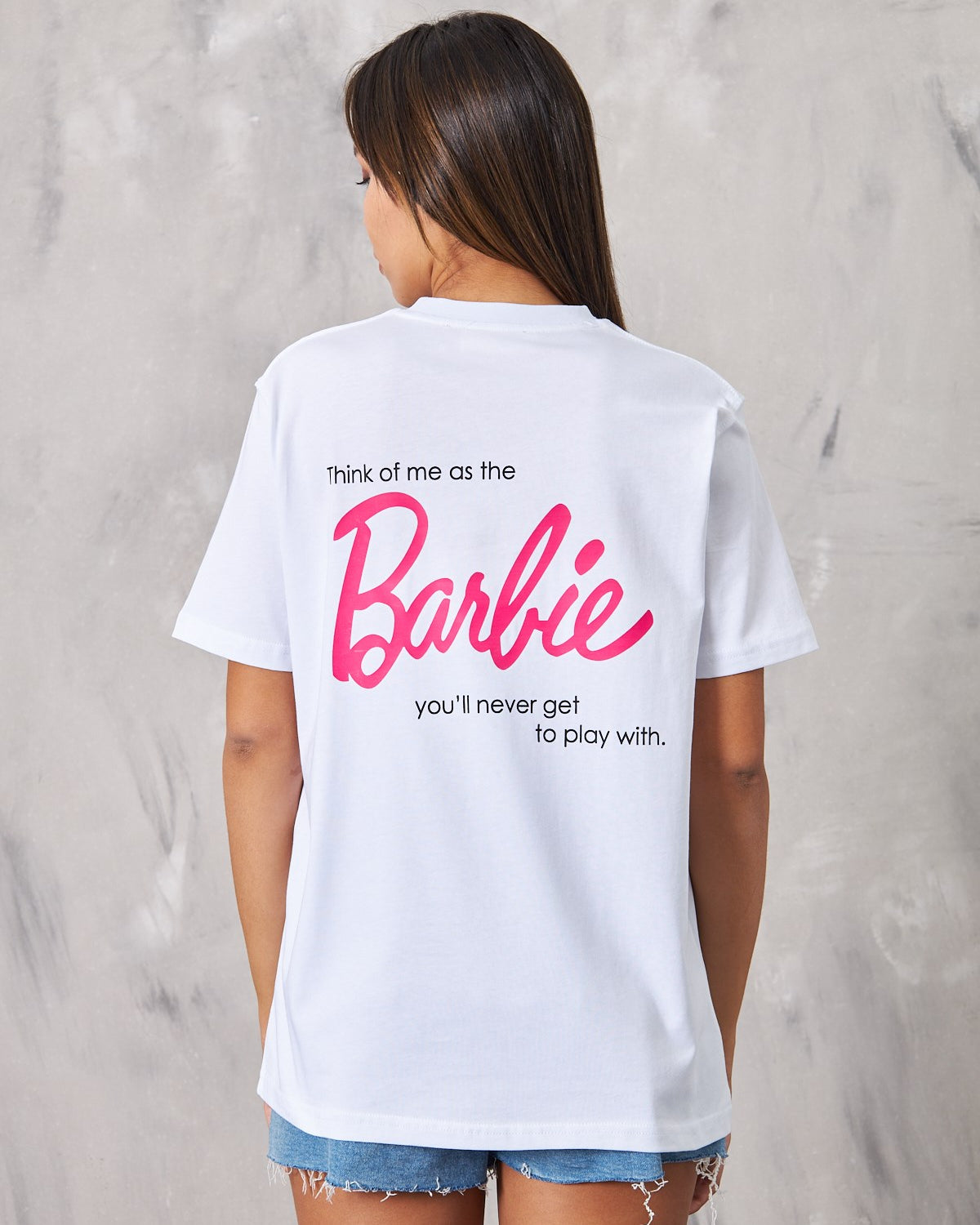 Barbie Tasarım Baskılı Beyaz Kadın T-Shirt