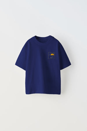 The Champ Sea Breeze Sunny Day California Yazılı Güneş Tasarım Baskılı Lacivert Çocuk T-Shirt