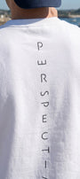 Erkek Oversize Sweatshirt Perspectiv Baskılı Beyaz – Bisiklet Yaka, 3 İplik Şardonlu Polar