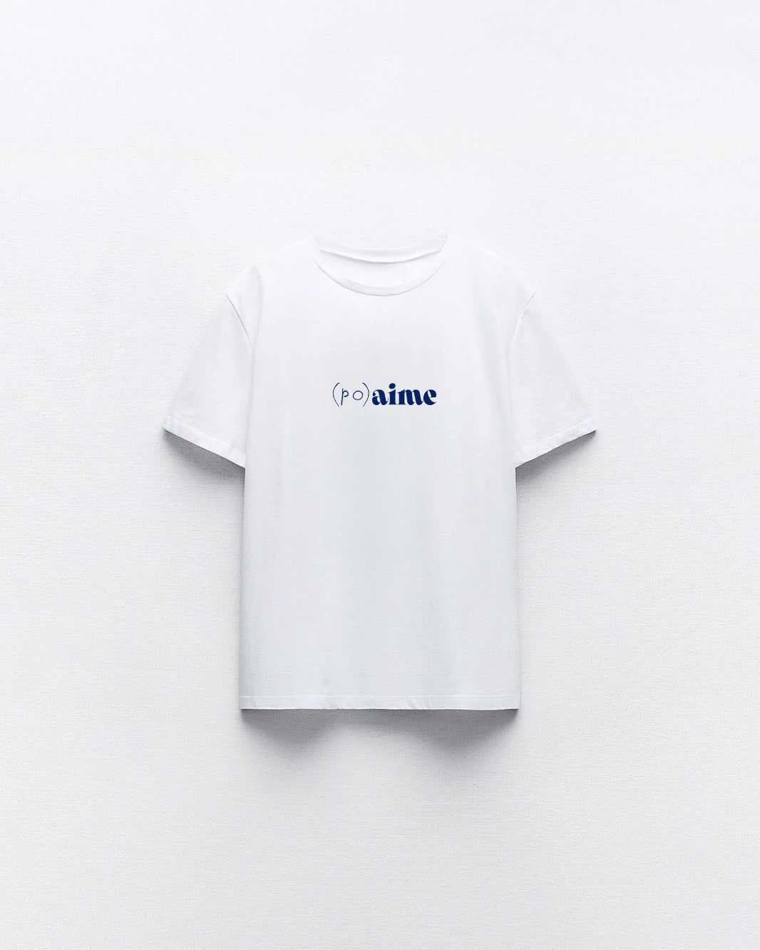 (Po) Aime Yazılı Kadın Beyaz T-Shirt