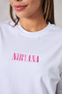 Nirvana Yazılı Melek Tasarım Baskılı Beyaz Kadın T-Shirt 