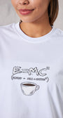 E=mc2 Coffee Milk Energy Kahve Tasarım Baskılı Beyaz Kadın T-shirt