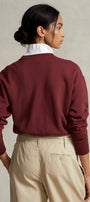 Kadın Oversize Sweatshirt Weekend Bear Baskılı Bordo – Bisiklet Yaka, 3 İplik Şardonlu