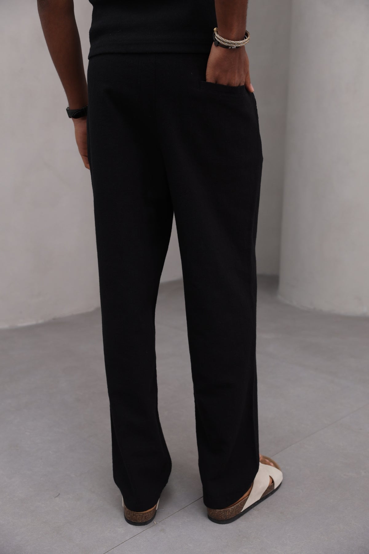 Rahat Kesim Düz Paça %100 Cotton Bağcıklı Erkek Pantolon