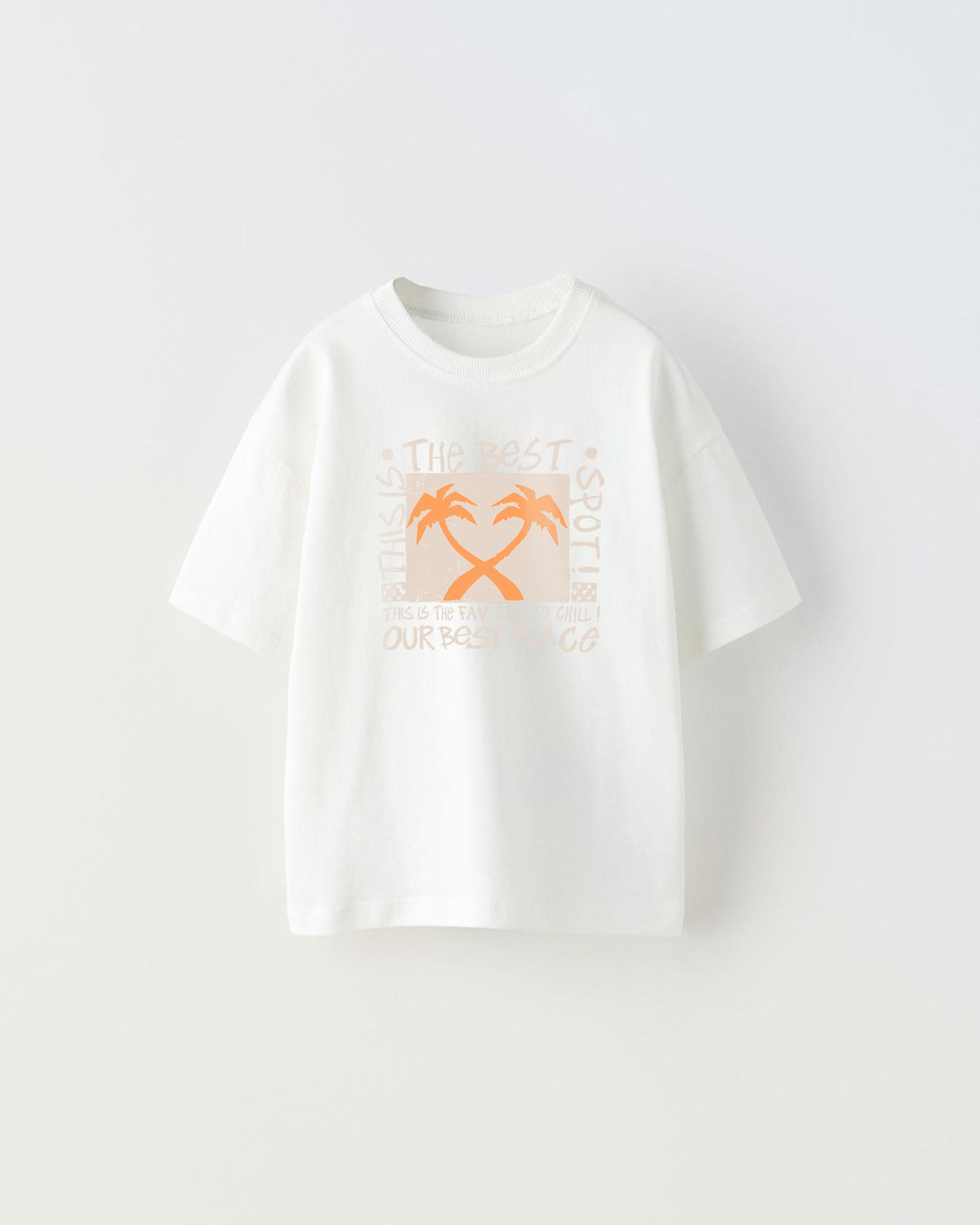 The Best Yazılı Palmiye Tasarım Baskılı Beyaz Çocuk T-Shirt