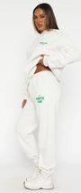 White Fox Kadın Vol 3 Baskılı %100 Pamuk Gri Kapüşonlu Oversize Hoodie