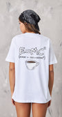 E=mc2 Coffee Milk Energy Kahve Tasarım Baskılı Beyaz Kadın T-shirt