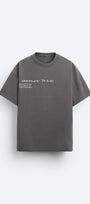 Bisiklet Yaka Unknown Desire Baskılı Oversize Füme Erkek T-shirt
