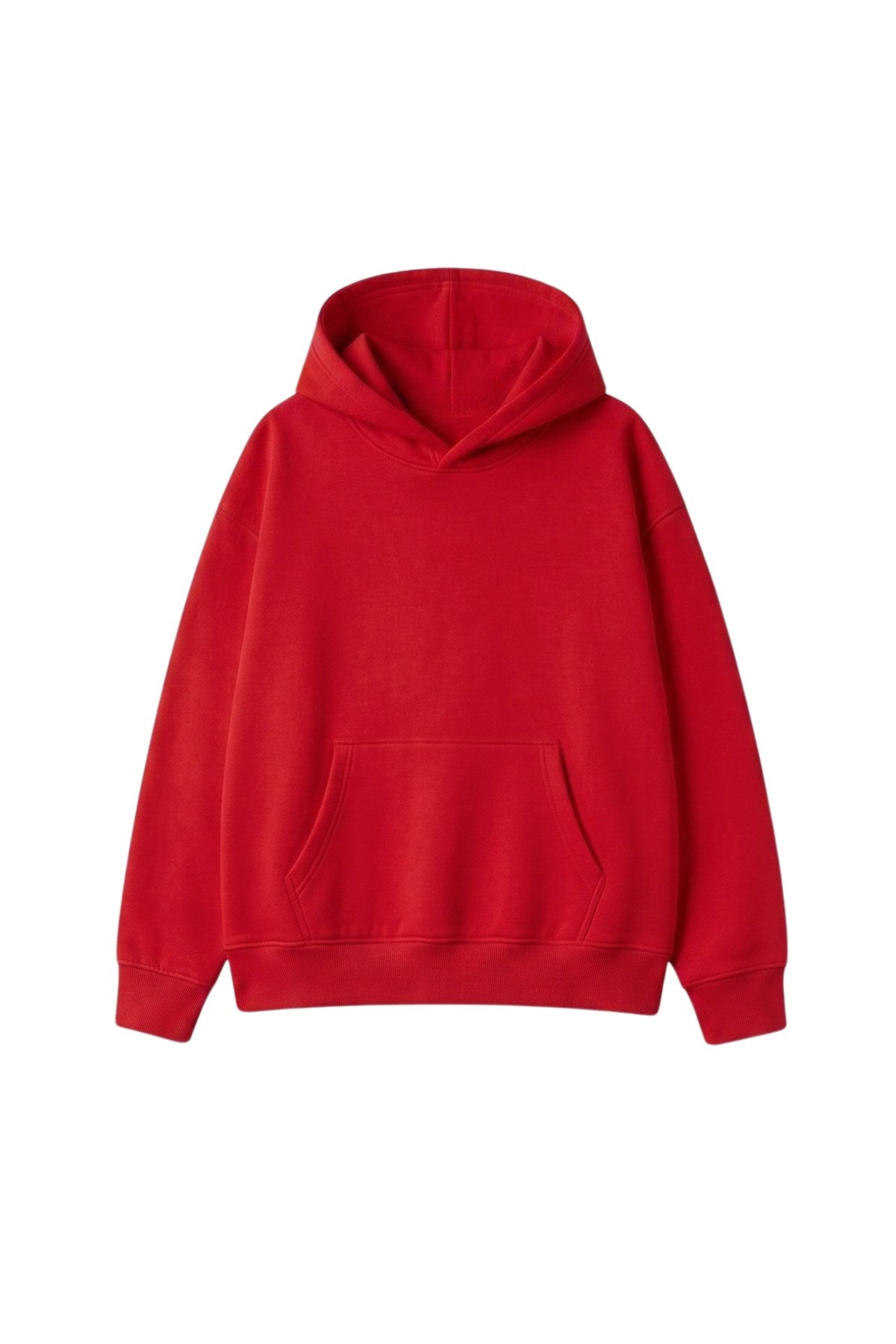 Unisex Oversize Hoodie Not You Again Baskılı Kırmızı – Kapüşonlu, Kanguru Cepli, 3 İplik Şardonlu 