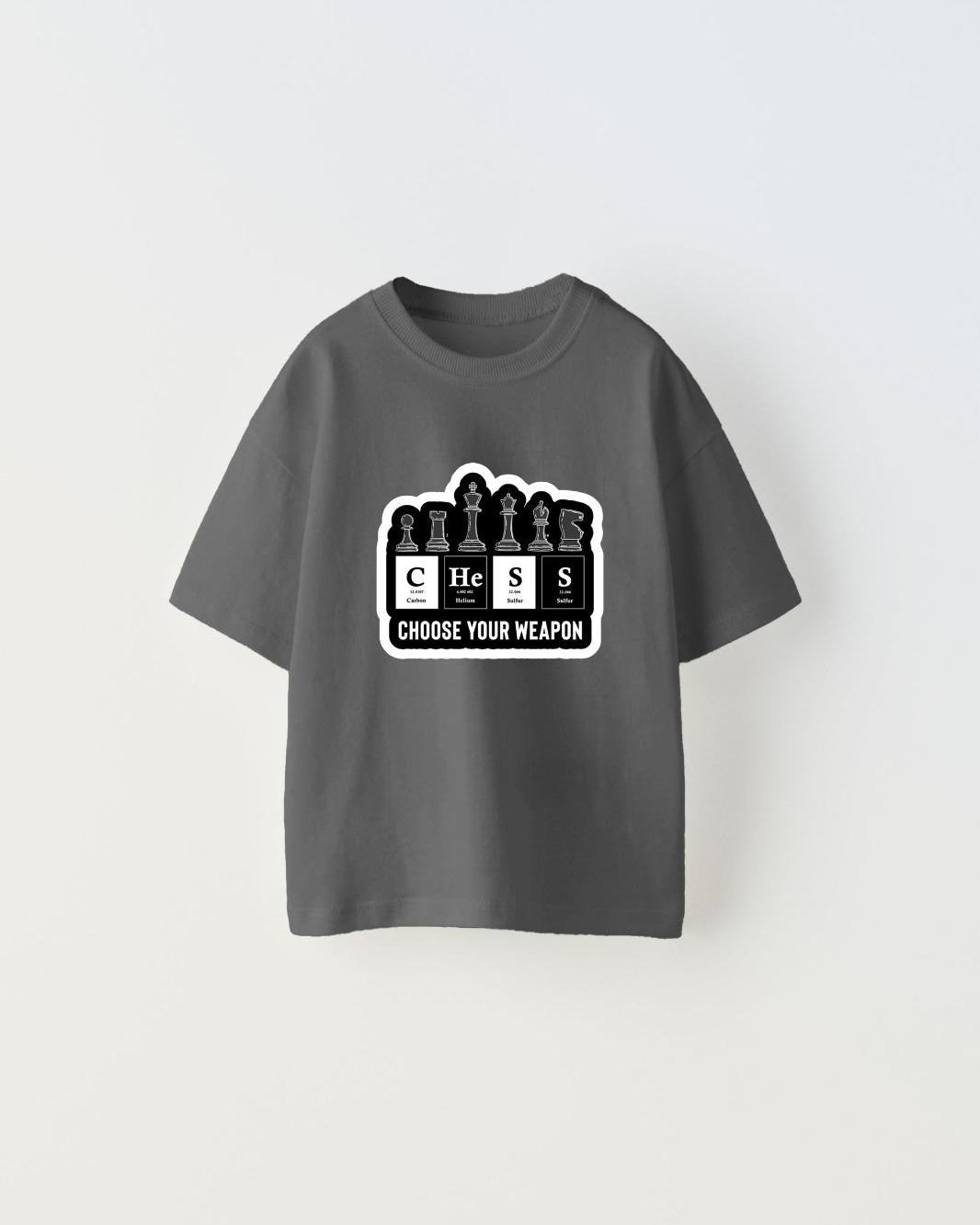 Choose Your Weapon Yazılı Satranç Tasarım Baskılı Füme Çocuk T-Shirt