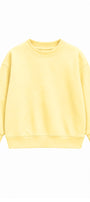 Kız Çocuk Oversize Sweatshirt Basic Sarı – Bisiklet yaka, 3 iplik şardonlu polar