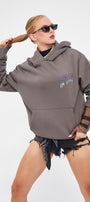 Füme Kapüşonlu İçi Polar Nirvana İn Utero Baskılı Unisex Hoodie Sweatshirt