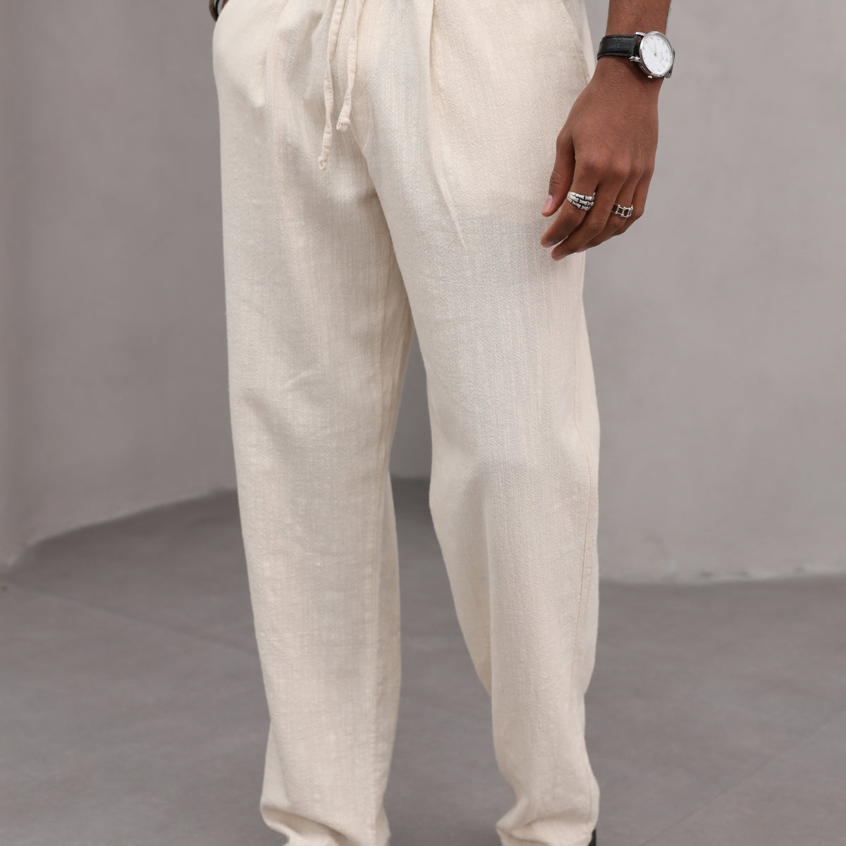 Rahat Kesim Düz Paça %100 Cotton Bağcıklı Erkek Pantolon