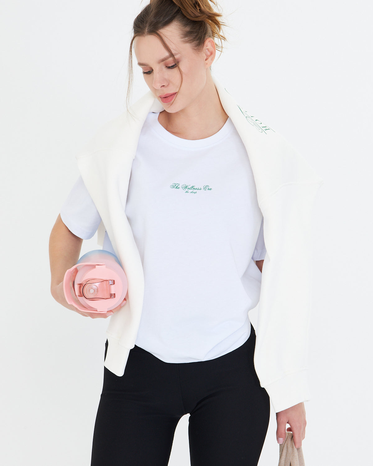 The Wellness Era Baskılı %100 Pamuk Oversize Kadın Tişört