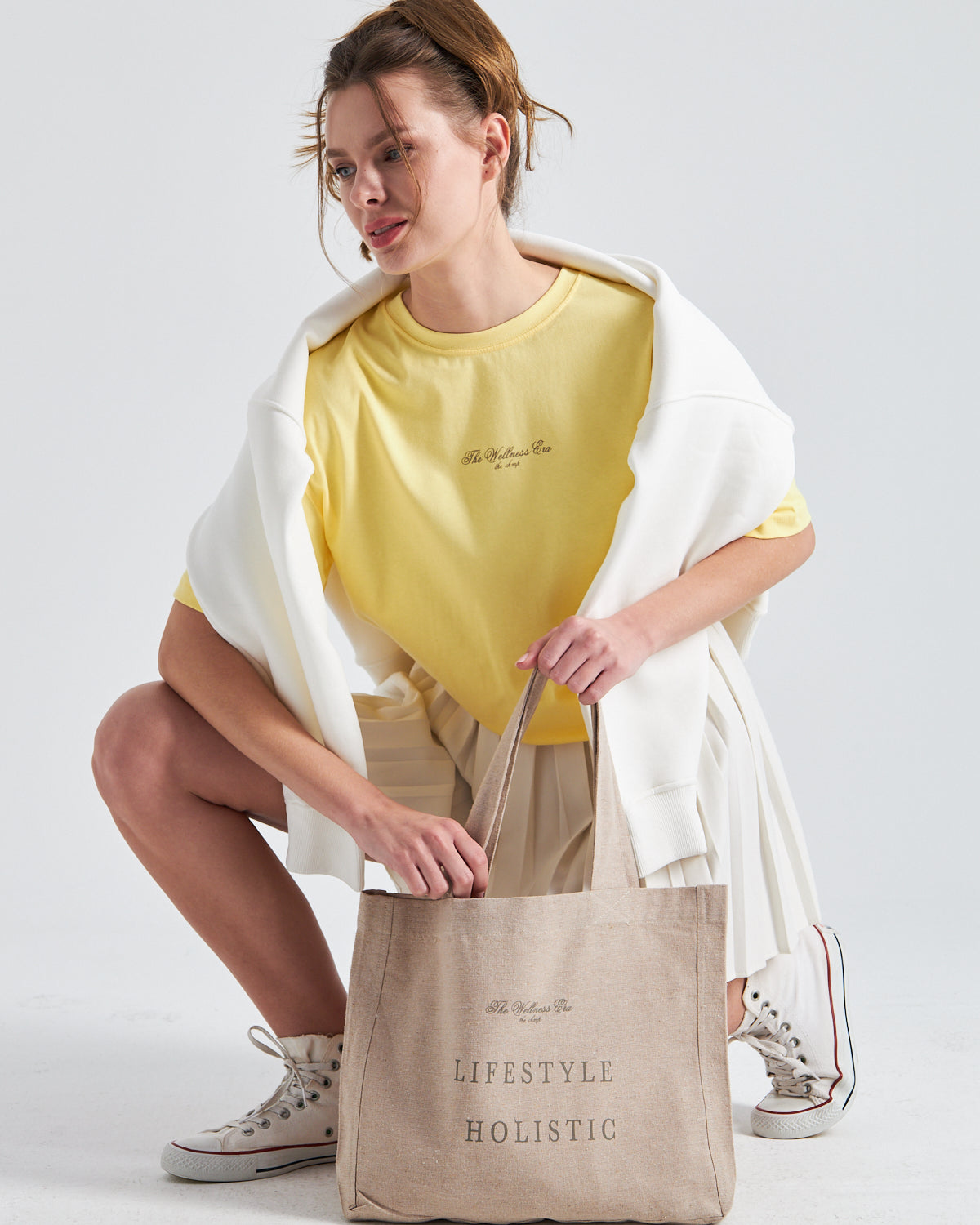 The Wellness Era Baskılı %100 Pamuk Oversize Kadın Tişört