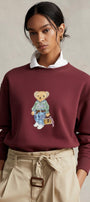 Kadın Oversize Sweatshirt Weekend Bear Baskılı Bordo – Bisiklet Yaka, 3 İplik Şardonlu
