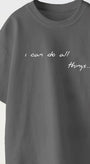 I Can Do All Thıngs Yazılı Futbol Tasarım Baskılı Füme Çocuk T-shirt