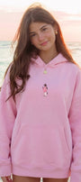 Kadın Oversize Hoodie Pink Kitty Club Baskılı Pembe - Kapüşonlu, Cepli, 3 İplik Polar