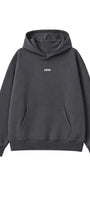 Kadın Oversize Hoodie Amore Baskılı Füme – Kapüşonlu, Kanguru Cepli, 3 İplik Şardonlu Polar