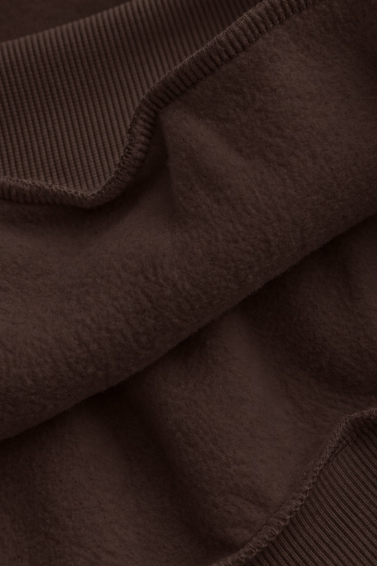 Kadın Oversize Sweatshirt Wellness Baskılı Kahverengi – Bisiklet Yaka, 3 İplik Şardonlu Polar