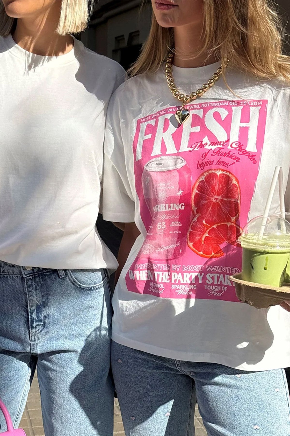 Kadın Oversize Tişört Fresh Spark Baskılı Beyaz – Bisiklet Yaka, %100 Pamuk Compact Süprem 24/1