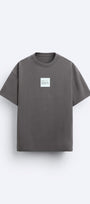 Bisiklet Yaka Syzygy Yazılı Oversize Füme Erkek T-shirt