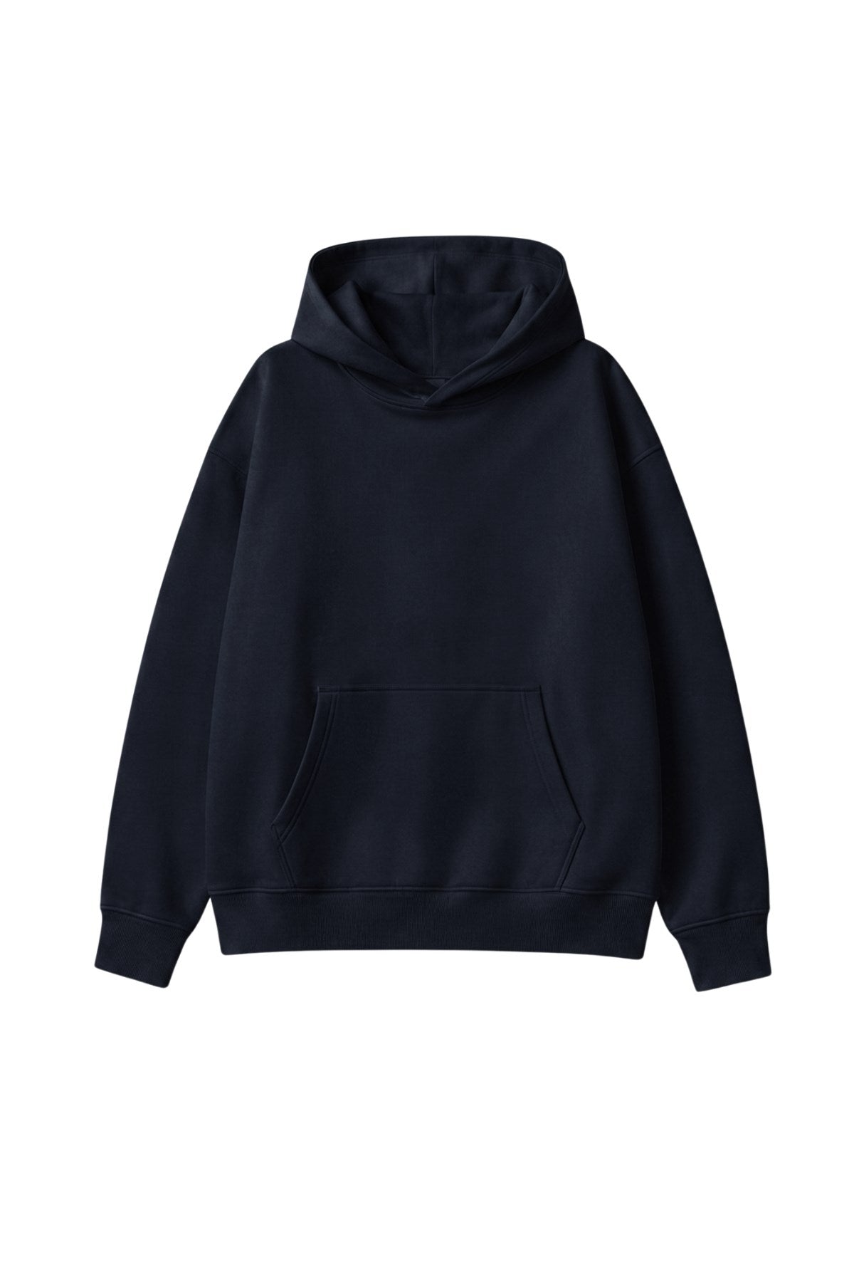 Unisex Oversize Hoodie Not You Again Baskılı Lacivert – Kapüşonlu, Kanguru Cepli, 3 İplik Şardonlu 