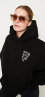 Kapüşonlu İçi Polar Normal People Scare Me Baskılı Siyah Unisex Hoodie Sweatshirt