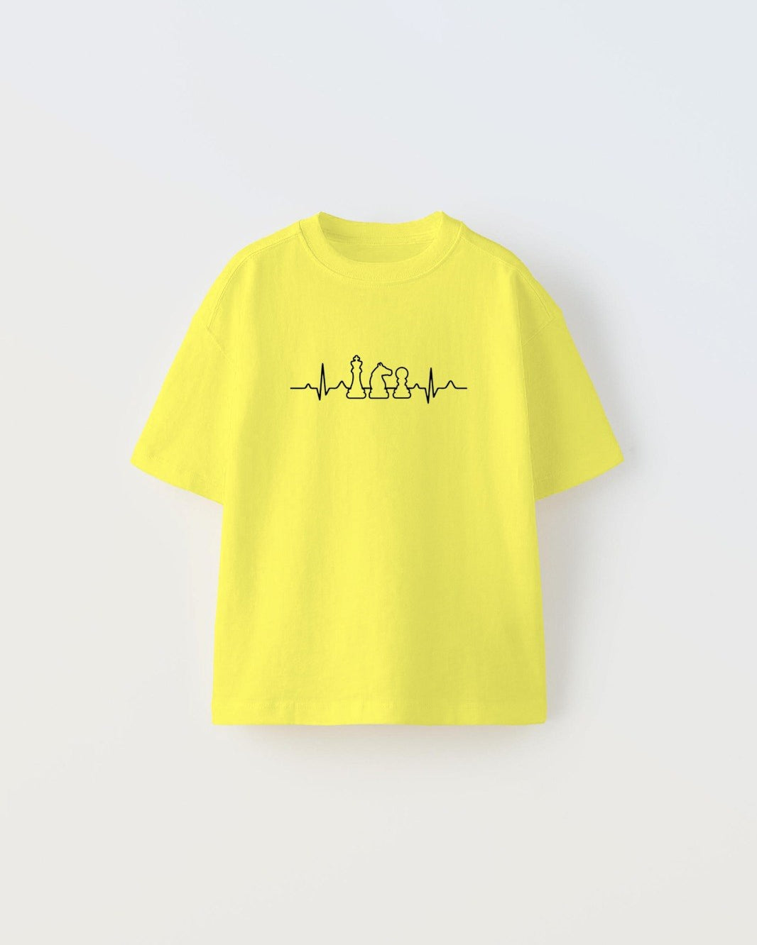Satranç Ritim Tasarım Baskılı Sarı Çocuk T-Shirt