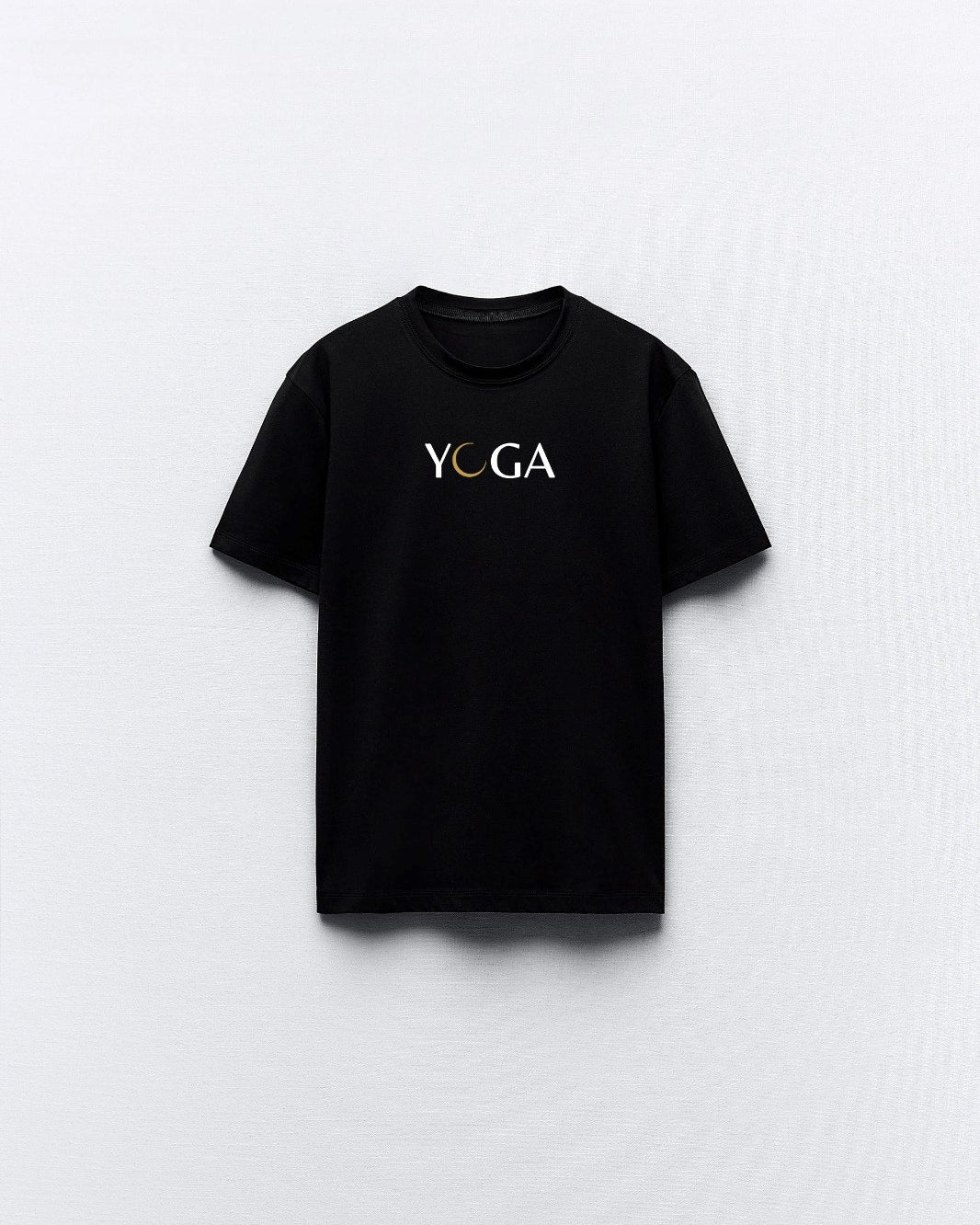 Yoga Yazılı Tasarım Baskılı Siyah Kadın T-shirt