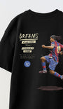 Always On Yazılı Futbol Tasarım Baskılı Siyah Çocuk T-shirt