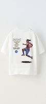 Always On Yazılı Futbol Tasarım Baskılı Beyaz Çocuk T-shirt