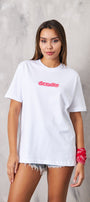 Deadly Yazılı Yüz Tasarım Baskılı Beyaz Kadın T-Shirt