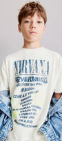 Nirvana Yazılı Smile Baskılı Beyaz Çocuk T-shirt 