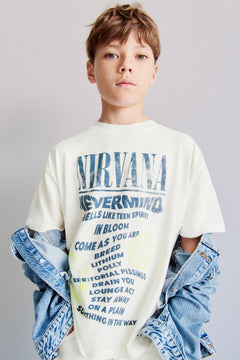 Nirvana Yazılı Smile Baskılı Beyaz Çocuk T-shirt