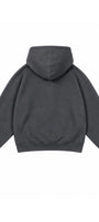 Kız Çocuk Oversize Basic Hoodie Sweatshirt Füme – Kapüşonlu, Kanguru Cepli, 3 İplik Polar