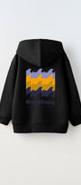 Kapüşonlu İçi Polar Rise And Enjoy Baskılı Siyah Unisex Çocuk Hoodie Sweatshirt