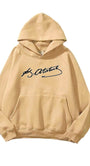Kapüşonlu İçi Polar Kemal Atatürk İmzalı Baskılı Bej Unisex Hoodie Sweatshirt