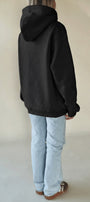 Erkek Oversize Sweatshirt Hoodie Qatari Bear Black Siyah – Kapüşonlu, 3 İplik Polar, Kanguru Cepli